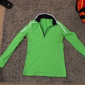 women’s M lime green lululemon half zip